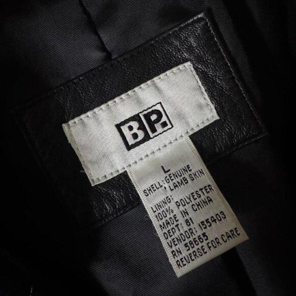 BP Women's Black Genuine Lamb Skin Leather Jacket Size L - Picture 4 of 4